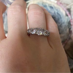 Sterling Silver and 3 ct. CZ engagement ring.